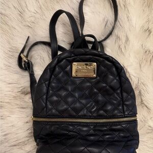 Bebe Black Quilted Backpack